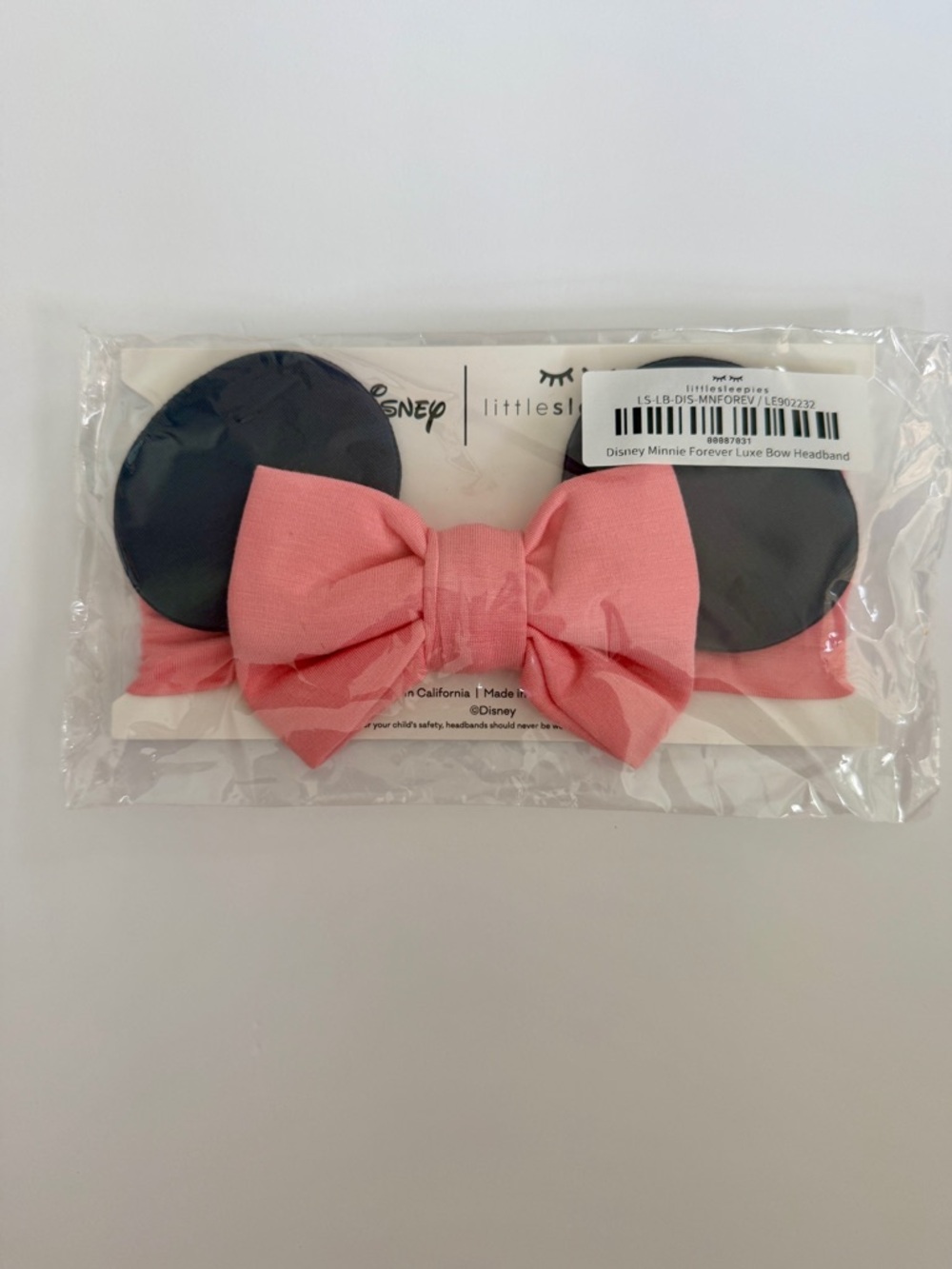 Little Sleepies Disney Minnie Forever Luxe Bow Headband NWT
